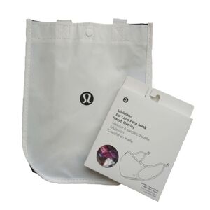 LULULEMON Ear Loop Face Mask and Small Shopping Gift Bag Bundle